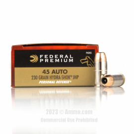 Image of Federal 45 ACP Ammo - 20 Rounds of 230 Grain JHP Ammunition