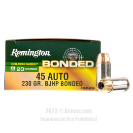 Image of Remington Golden Saber Bonded 45 ACP Ammo - 20 Rounds of 230 Grain BJHP Ammunition
