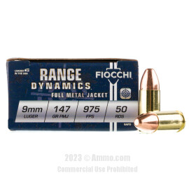 Image of Fiocchi 9mm Ammo - 1000 Rounds of 147 Grain FMJ Ammunition
