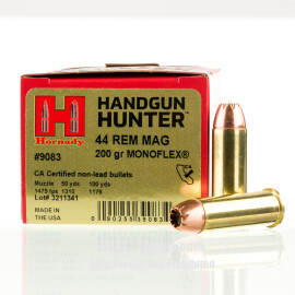 Image of Hornady Handgun Hunter 44 Magnum Ammo - 20 Rounds of 200 Grain MonoFlex Ammunition