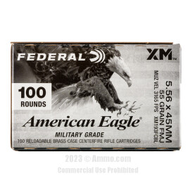 Image of Federal American Eagle 5.56x45 Ammo - 100 Rounds of 55 Grain FMJ XM193 Ammunition
