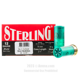 Image of Sterling 12 Gauge Ammo - 250 Rounds of 1-3/16 oz. #4 Shot Ammunition