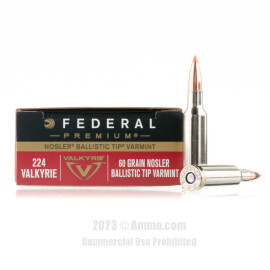 Image of Federal 224 Valkyrie Ammo - 20 Rounds of 60 Grain Nosler Ballistic Tip Ammunition