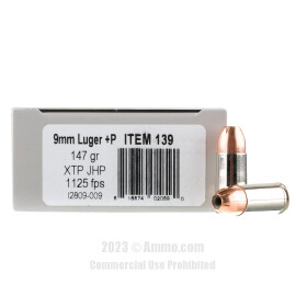 Image of Underwood 9mm +P Ammo - 20 Rounds of 147 Grain XTP JHP Ammunition