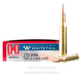 Image of Hornady American Whitetail 270 Win Ammo - 20 Rounds of 140 Grain InterLock Ammunition
