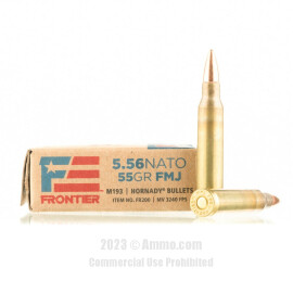 Image of Hornady Frontier 5.56x45 Ammo - 500 Rounds of 55 Grain FMJ M193 Ammunition