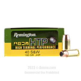 Image of Remington HTP 40 S&W Ammo - 20 Rounds of 180 Grain JHP Ammunition
