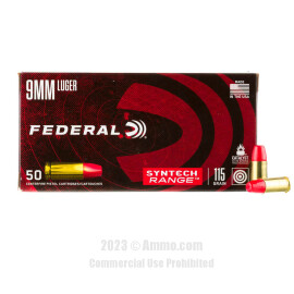 Image of Federal Syntech 9mm Ammo - 500 Rounds of 115 Grain Total Synthetic Jacket Ammunition