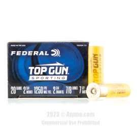 Image of Federal Top Gun Sporting 20 Gauge Ammo - 250 Rounds of 7/8 oz. #7-1/2 Shot Ammunition