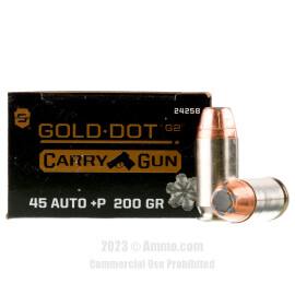 Image of Speer Gold Dot G2 Carry Gun 45 ACP +P Ammo - 20 Rounds of 200 Grain JHP Ammunition