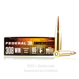 Image of Federal 308 Win Ammo - 20 Rounds of 165 Grain Fusion Ammunition
