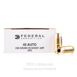 Image of Federal Hi-Shok 45 ACP Ammo - 50 Rounds of 230 Grain JHP Ammunition
