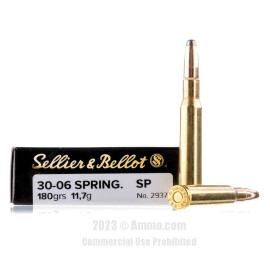Sellier and Bellot 30-06 Ammo - 20 Rounds of 180 Grain SP Ammunition