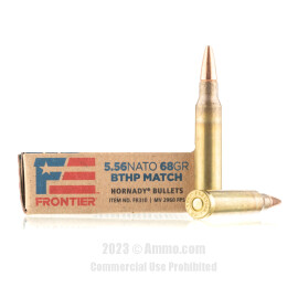 Image of Hornady Frontier 5.56x45 Ammo - 500 Rounds of 68 Grain BTHP Match Ammunition