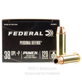Image of Federal Punch 38 Special +P Ammo - 200 Rounds of 120 Grain JHP Ammunition