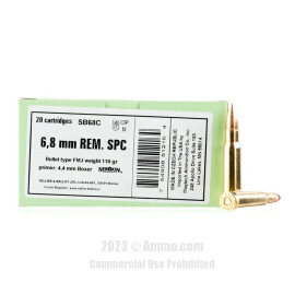 Image of Sellier and Bellot 6.8 SPC Ammo - 20 Rounds of 110 Grain FMJ Ammunition