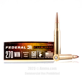 Image of Federal Fusion 270 Win Ammo - 20 Rounds of 150 Grain Fusion Ammunition