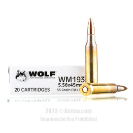 Image of Wolf Gold 5.56x45 Ammo - 20 Rounds of 55 Grain FMJ Ammunition (Nonmagnetic)