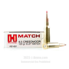 Image of Hornady 6.5 Creedmoor Ammo - 20 Rounds of 120 Grain ELD Match Ammunition