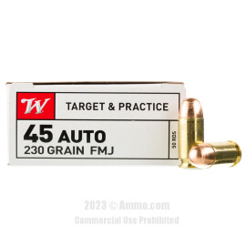 Image of Winchester USA 45 ACP Ammo - 50 Rounds of 230 Grain FMJ Ammunition