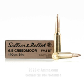 Image of Sellier & Bellot 6.5 Creedmoor Ammo - 20 Rounds of 140 Grain FMJBT Ammunition