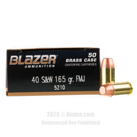 Image of Blazer 40 cal Ammo - 1000 Rounds of 165 Grain FMJ Ammunition