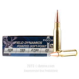 Image of Fiocchi 308 Win Ammo - 20 Rounds of 165 Grain PSP Ammunition