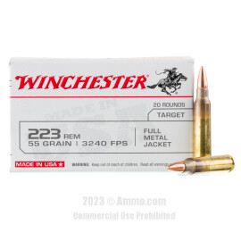 Image of Winchester USA 223 Rem Ammo - 1000 Rounds of 55 Grain FMJ Ammunition