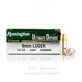 Image of Remington 9mm Ammo - 20 Rounds of 124 Grain JHP Ammunition