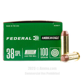 Image of Federal American Eagle Indoor Range Training 38 Special Ammo - 50 Rounds of 100 Grain Lead Free Ammunition