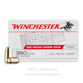 Image of Winchester USA 380 ACP Ammo - 1000 Rounds of 95 Grain FMJ Ammunition