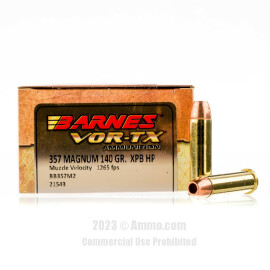Image of Barnes 357 Magnum Ammo - 20 Rounds of 140 Grain XPB HP Ammunition