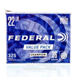Image of Federal Champion 22 LR Ammo - 3250 Rounds of 36 Grain LHP Ammunition