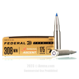 Image of Federal 308 Win Ammo - 20 Rounds of 175 Grain Terminal Ascent Ammunition