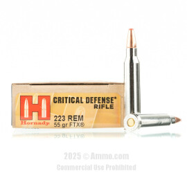 Image of Hornady Critical Defense 223 Rem Ammo - 20 Rounds of 55 Grain FTX Ammunition