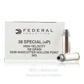 Image of Federal Law Enforcement 38 Special +P Ammo - 50 Rounds of 158 Grain LSWCHP Ammunition