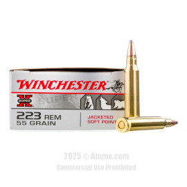 Image of Winchester 223 Rem Ammo - 20 Rounds of 55 Grain JSP Ammunition