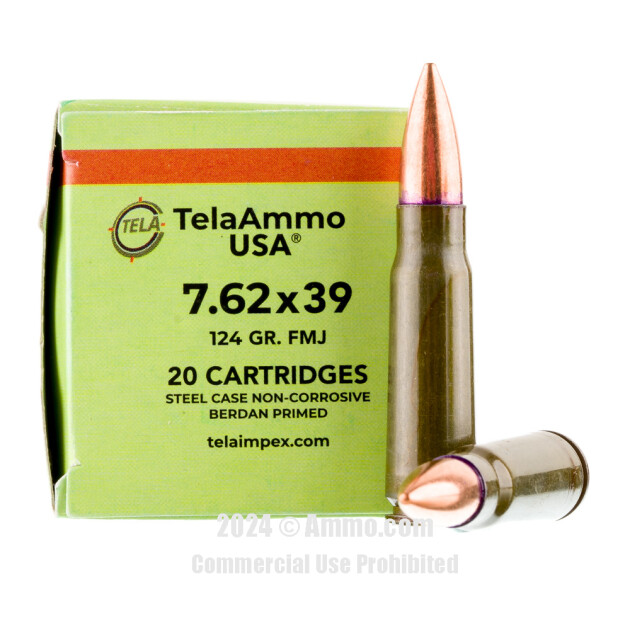 7.62 x 39 (AK-47) Brass casing with a Full Metal Jacket bullet –
