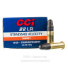 Click To Purchase This 22 LR CCI Ammunition