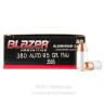 Click To Purchase This 380 ACP Blazer Ammunition