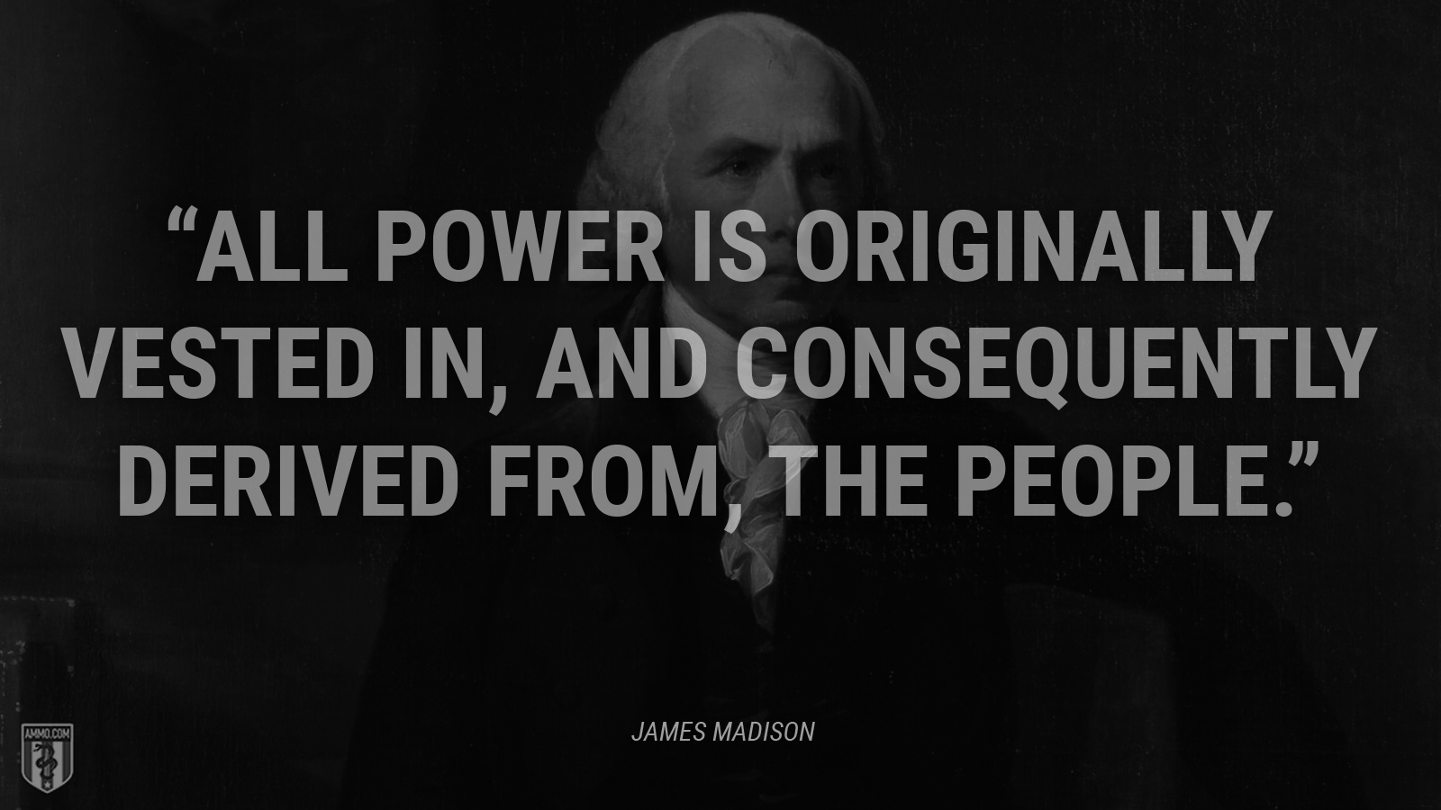 “All power is originally vested in, and consequently derived from, the people.” - James Madison