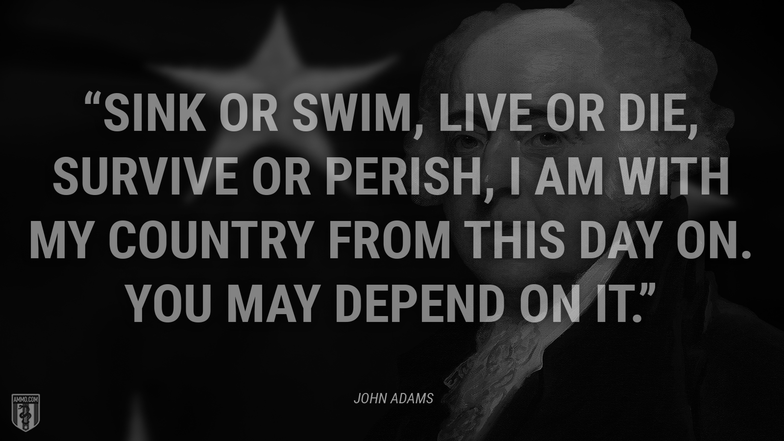 “Sink or swim, live or die, survive or perish, I am with my country from this day on. You may depend on it.” - John Adams
