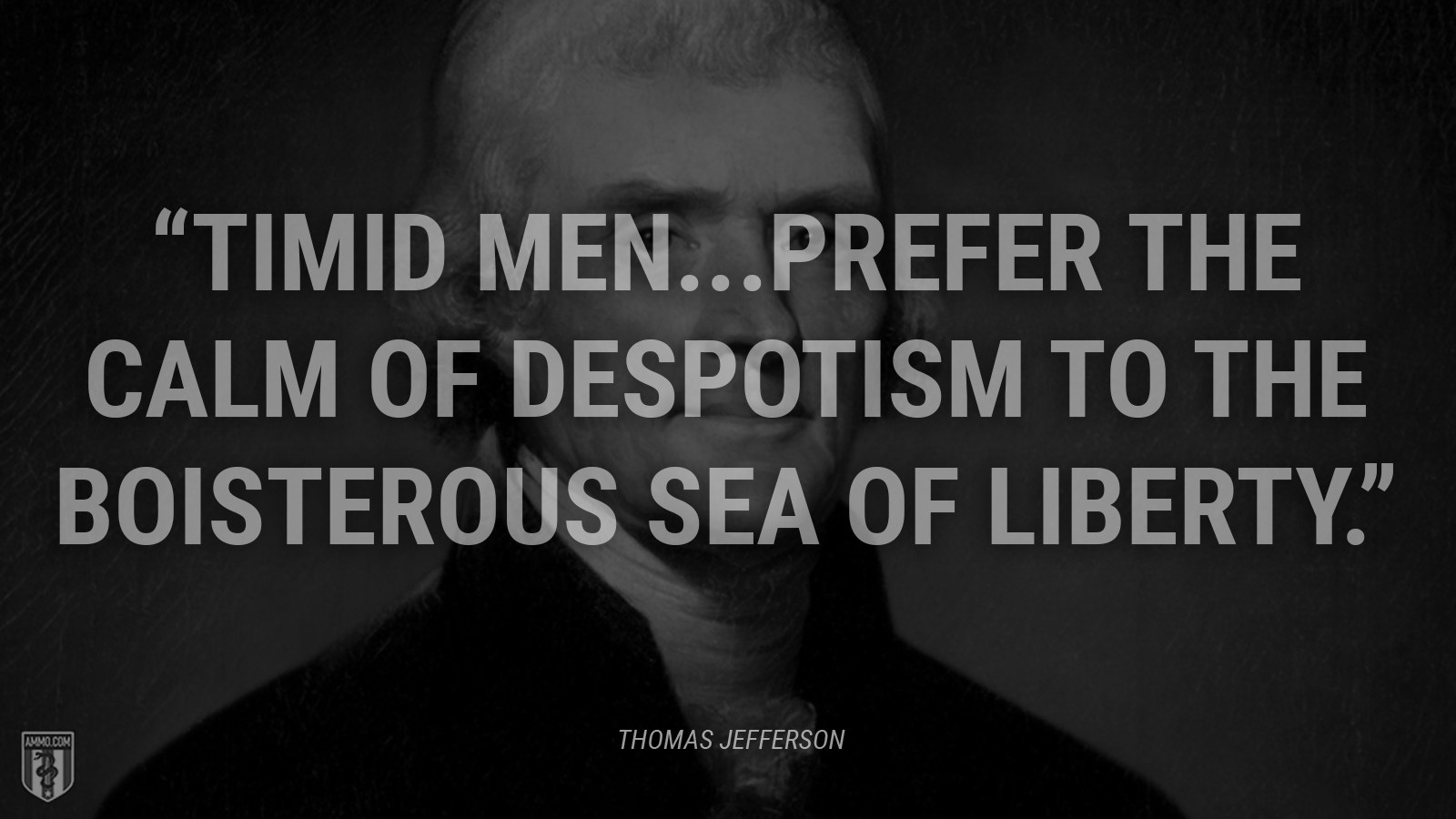 “Timid men...prefer the calm of despotism to the boisterous sea of liberty.” - Thomas Jefferson