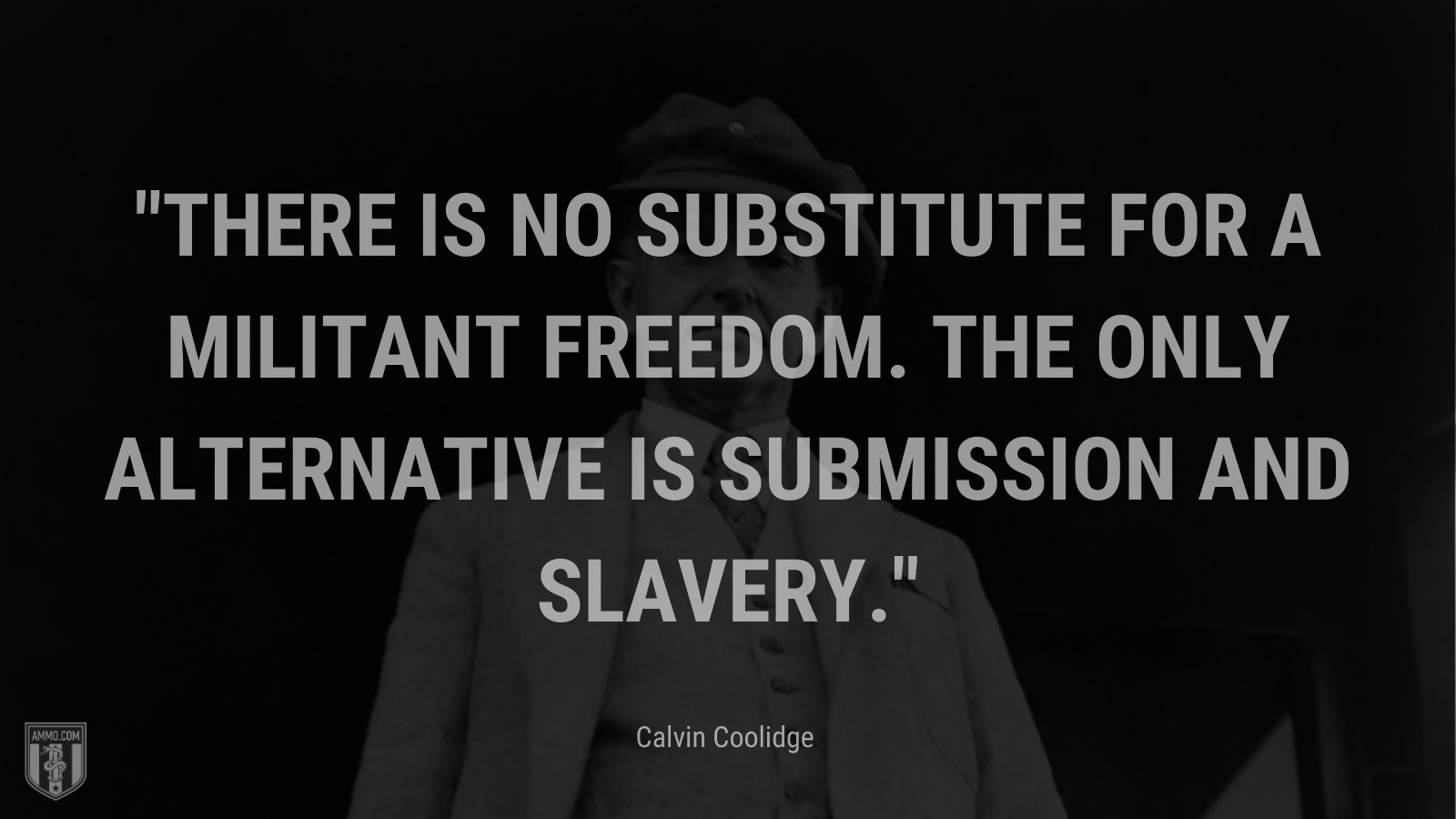 “There is no substitute for a militant freedom. The only alternative is submission and slavery.” - Calvin Coolidge