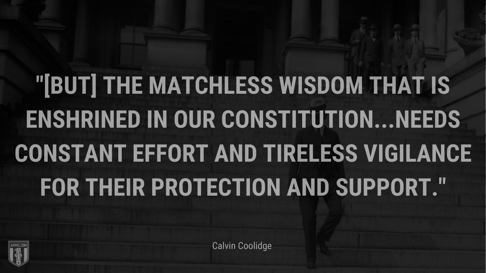 “[But] the matchless wisdom that is enshrined in our Constitution...needs constant effort and tireless vigilance for their protection and support.” - Calvin Coolidge