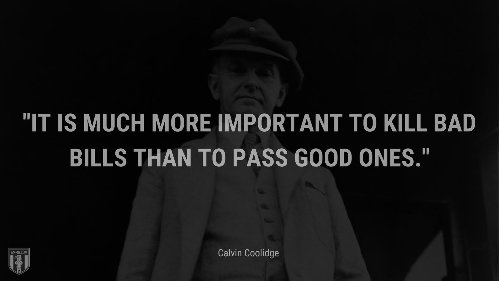 “It is much more important to kill bad bills than to pass good ones.” - Calvin Coolidge