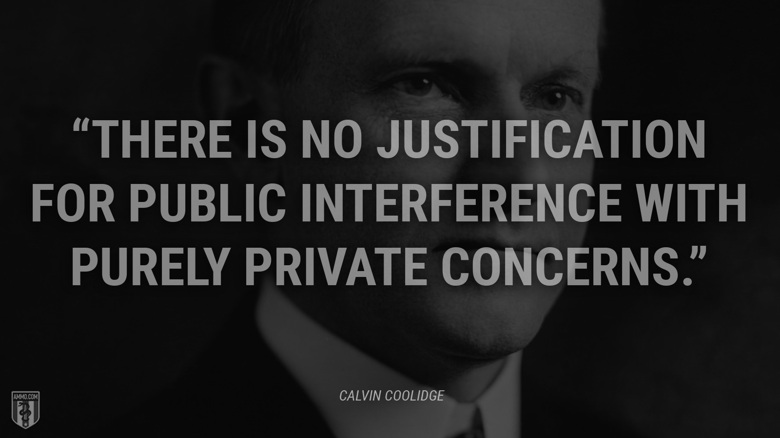 “There is no justification for public interference with purely private concerns.” - Calvin Coolidge