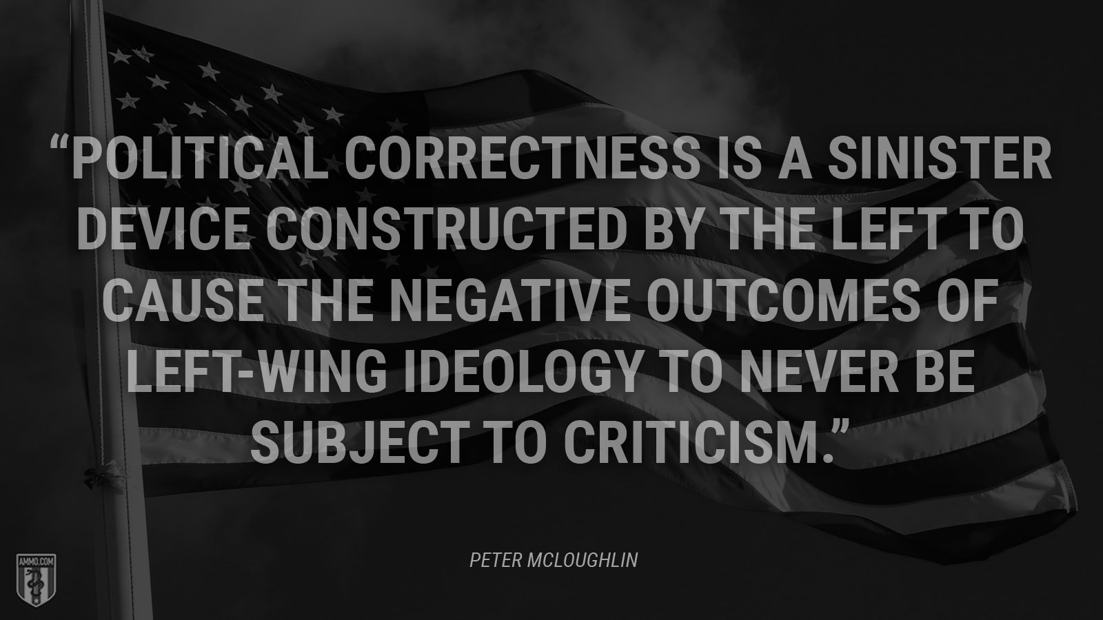 “Political correctness is a sinister device constructed by the left to cause the negative outcomes of left-wing ideology to never be subject to criticism.” - Peter McLoughlin