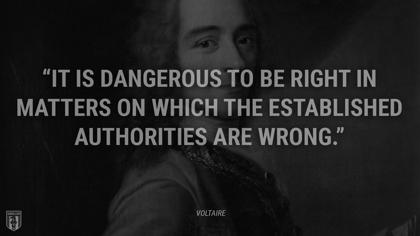 “It is dangerous to be right in matters on which the established authorities are wrong.” - Voltaire