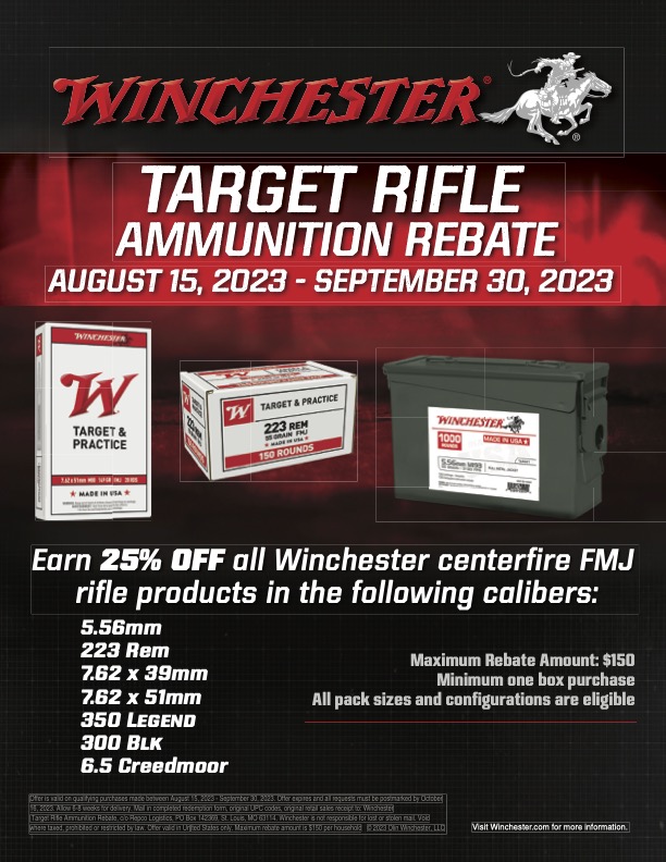Winchester Fall 2023 Rifle FMJ Rebate Form